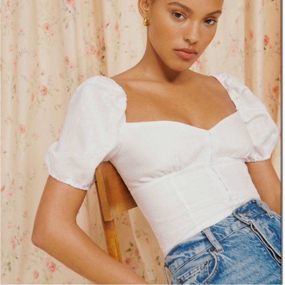 NWOT Reformation Rome Linen Top - 2